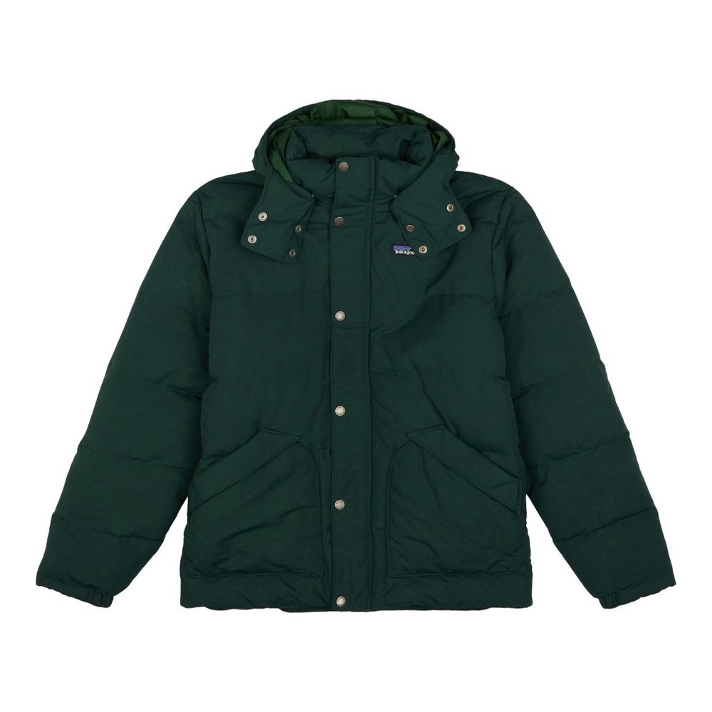 Patagonia Downdrift Hooded Down Parka Jacket Mens L Northern Green